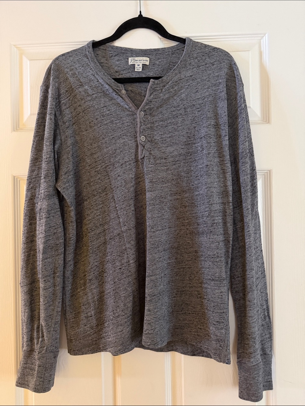 J. Crew Marled Gray Henley Men’s Slim